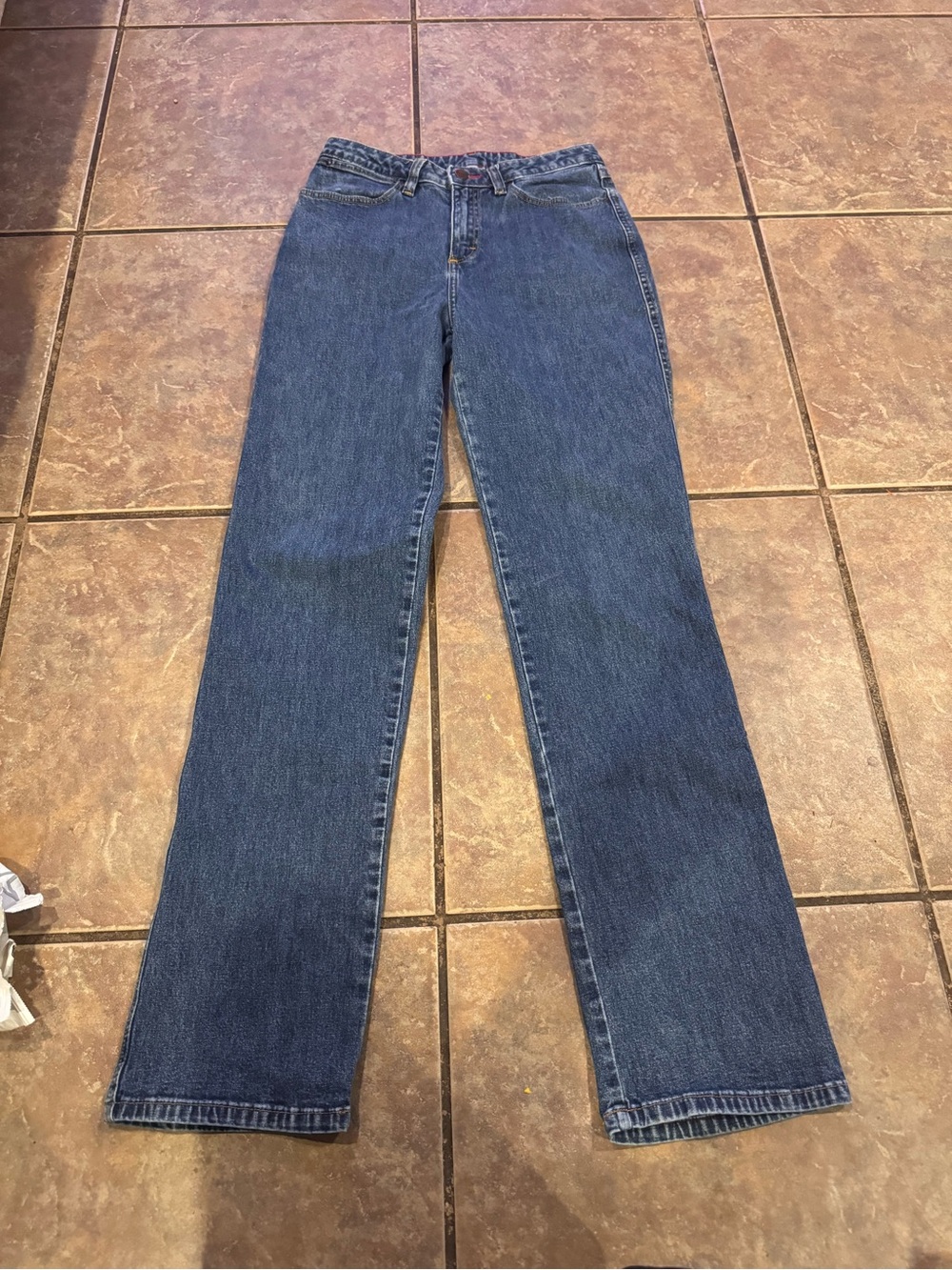 Vintage Wrangler Women's Straight Leg Jeans in Dark Blue Denim